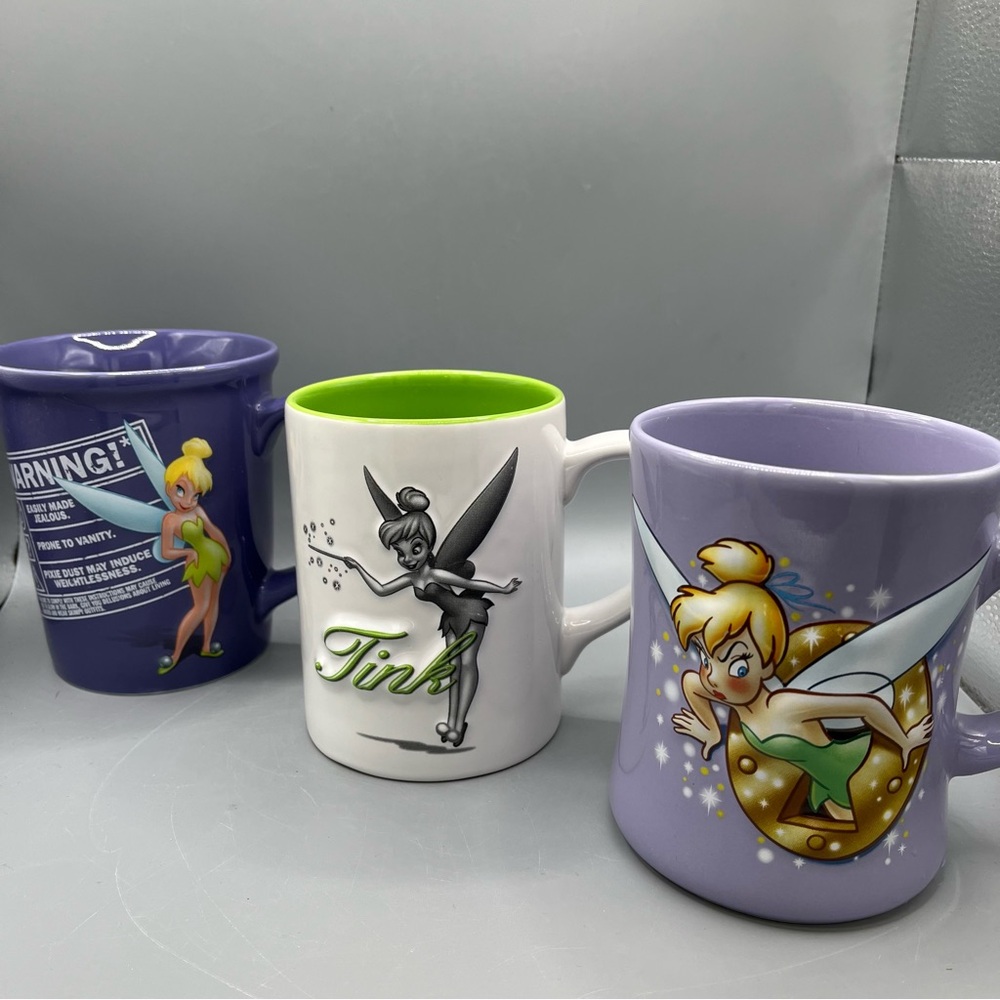 Tinkerbell Mug Lot Of 3 Disney Peter Pan 3D
